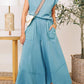 Sleeveless Colorblock Pocket Women's Suit
