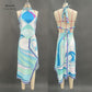 Women's Printed Satin Tie-up Top And Skirt Two-piece Set