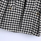 European And American Style Houndstooth Texture Pocket Slim Suit Jacket