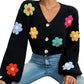 Cardigan à motif de fleurs douces