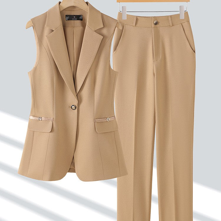 High-end Slim-fit Temperament Professional Vest Two-piece Set