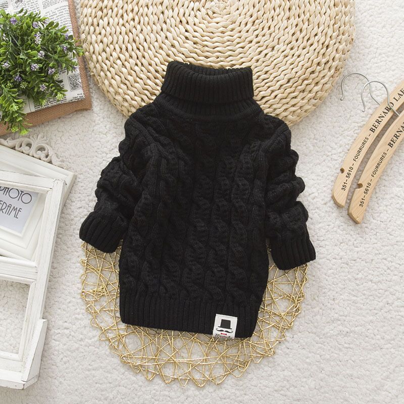 Chemise en tricot épais et pelucheux pour bébé et enfant, col rond, taille haute