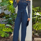 Black Eyelash Lace Off-shoulder Long Sleeve Tight Jumpsuit