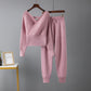 V-neck Sweater Casual Sports Pants Two-piece Set For Women