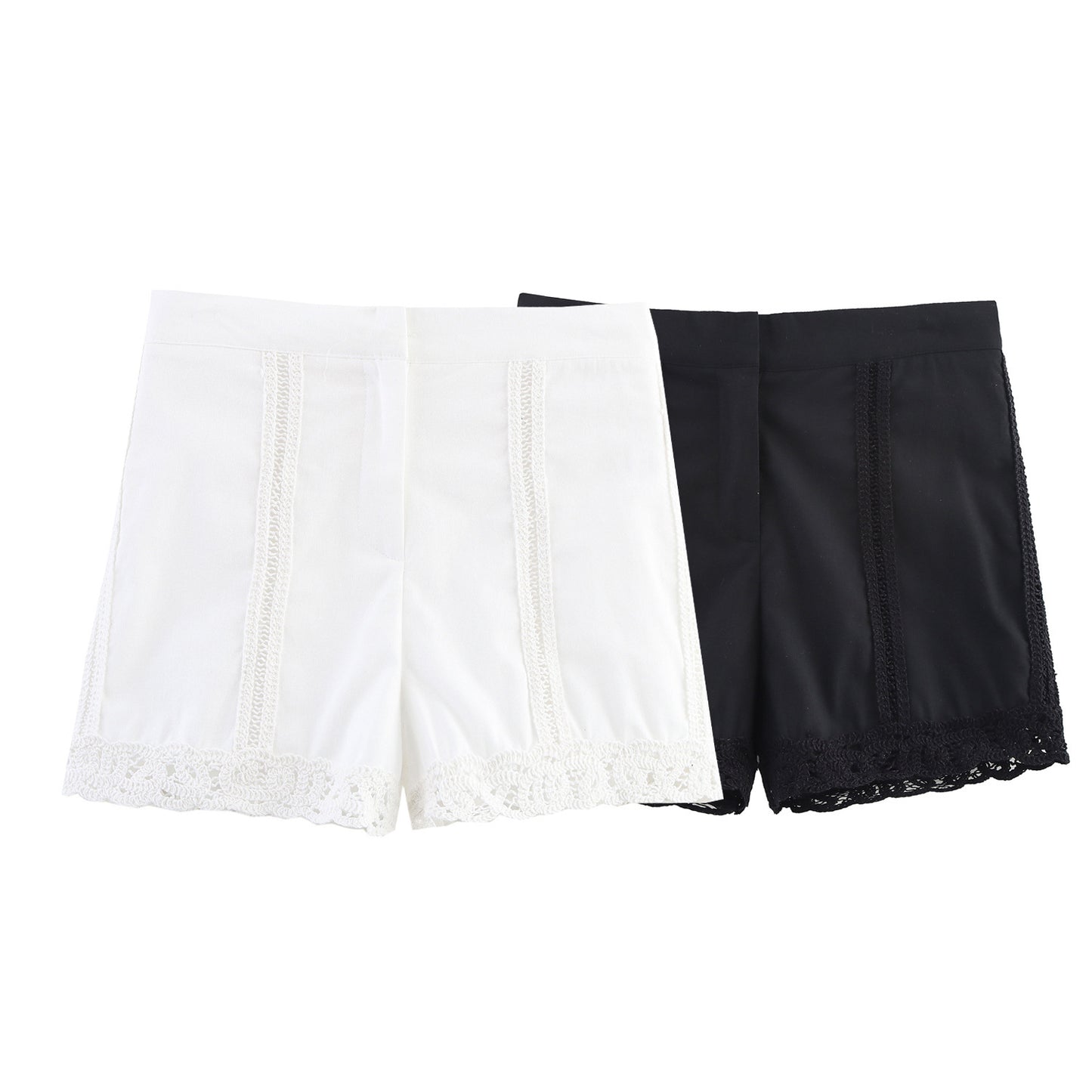 New Detail Shirt Crocheted Detail Casual Shorts Suit Women's