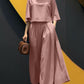 European And American Fashion Suit Solid Color Short Sleeve Loose Trousers Two-piece Set