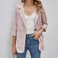 Fashion Plaid Three Quarter Sleeve Small Suit