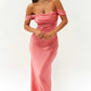 Off-shoulder Tube Top Satin Women's Clothing Long Dress