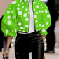 Women's Fashion Temperament Polka Dot Print Short Jacket