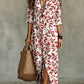 Casual Lapel-Neck Long Digital-Print Womens Shirt Dress
