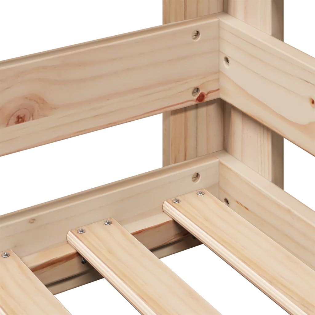 solid wood bed without mattress, pine wood