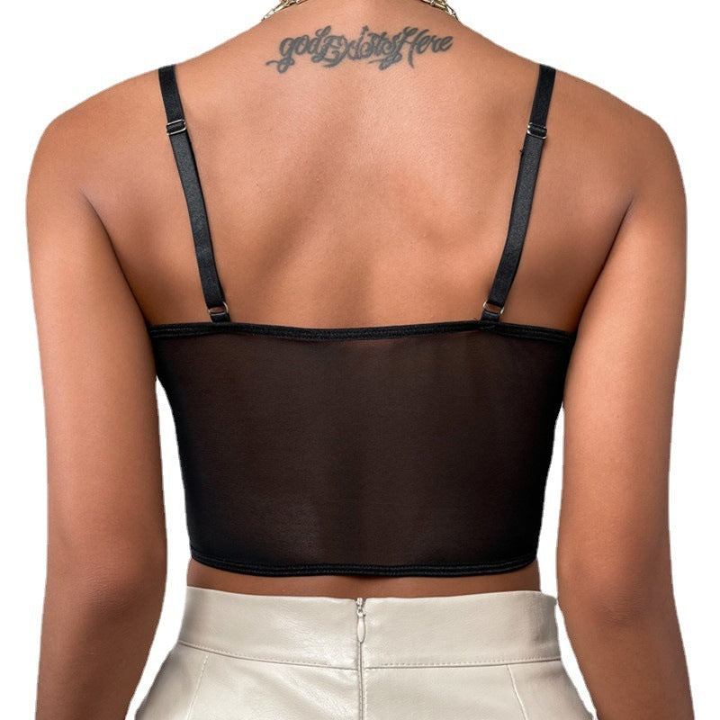 European And American Solid Color Lace Shorts Slim Vest