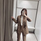 Solid Button Double-Breasted Blazer