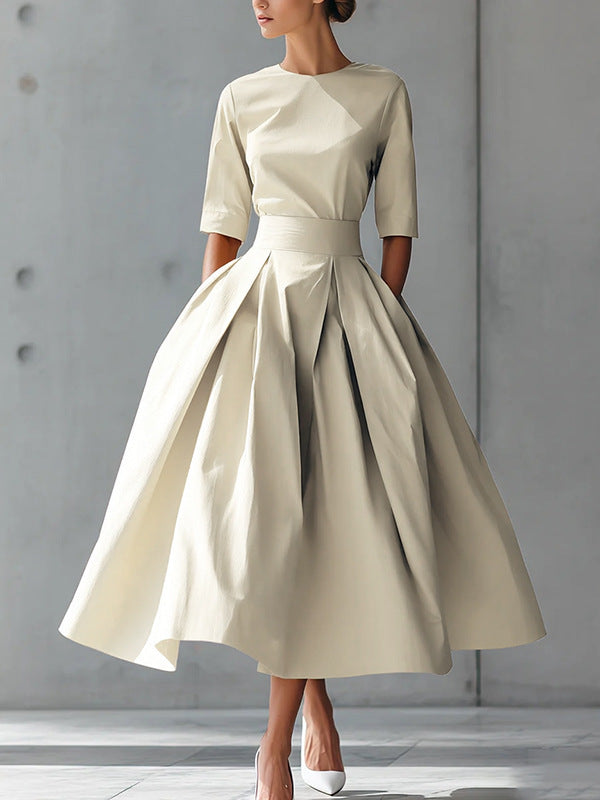 Fashionable Chic And Elegant High-Waisted Swing Dress