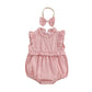Lace Jumpsuit Girls' Sleeveless Baby Bodysuit Romper Headscarf
