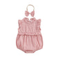 Lace Jumpsuit Girls' Sleeveless Baby Bodysuit Romper Headscarf