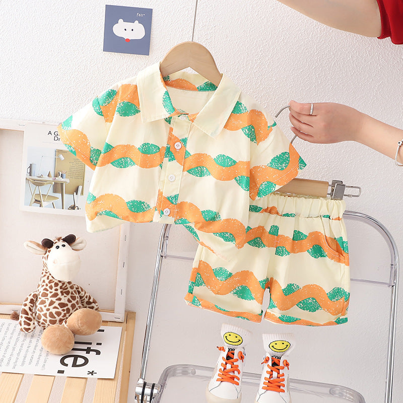 Chemise de plage fine, style vacances, costume deux pièces décontracté
