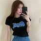 Summer New Girl Small Print T-shirt Cropped Top