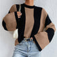 Pull en maille à rayures et col rond pour femme