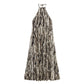 Ethnic Print Flower Hanging Collar Dress
