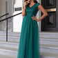 Women's Contrast Color Sequined Mesh Cloth Cover Formal Dress