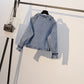 Robe en tricot avec veste en jean
