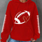 Women's Rugby Print Hooded Waffle Sweater