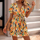 Fashion Casual Women's V-neck Printing Romper