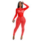 Fashion Women's Color Mesh Drilling Long Sleeve Jumpsuit