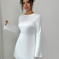 Women's European And American Backless Long-sleeved Dress