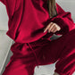 Female Solid Color Fashion Sports And Leisure Sweater Suit