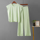 Sleeveless Vest Knit Wide-leg Pants Plus-size Ice Silk Set