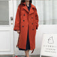 Korean lapel double-breasted casual trench coat