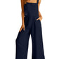Ensemble décontracté sans manches, caraco, pantalon large