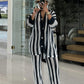 Knitted Sweater Fashion Cutout Wide Leg Knitted Two-piece Sweater
