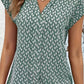 Cross Border V-neck Geometric Casual Short Sleeve Shirt