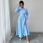 Sleek And Stylish Long-sleeve Button-down Womens Dress