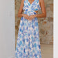 Chiffon Floral Backless Cross-Strap Dress