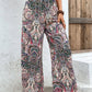 Pantalon large à imprimé cachemire bohème