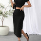Costume femme taille haute slim fit sur le côté
