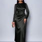 Womens Solid-Color Satin Fashionable And Elegant Dress