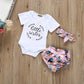 Three-piece Baby Romper Lace Briefs Headwear