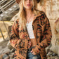Women's Fashion Vintage Plush Lapel Long Sleeve Jacket Coat
