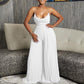 Women's Chain On Neck High Waist Pleated Wide-leg Jumpsuit