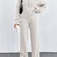 Autumn And Winter New European And American Women's Casual Loose Zip Top And Trousers Two-piece Set