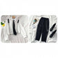 Suit Schoolgirl Loose Tie Shirt With High Waist Pants