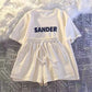 Figure-flattering Short-sleeve Pants Two-piece Set
