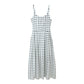White Polka-dot Cinched Sling Dress