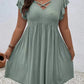 Women's Jacquard Ruffle Sleeve V-neck Dress