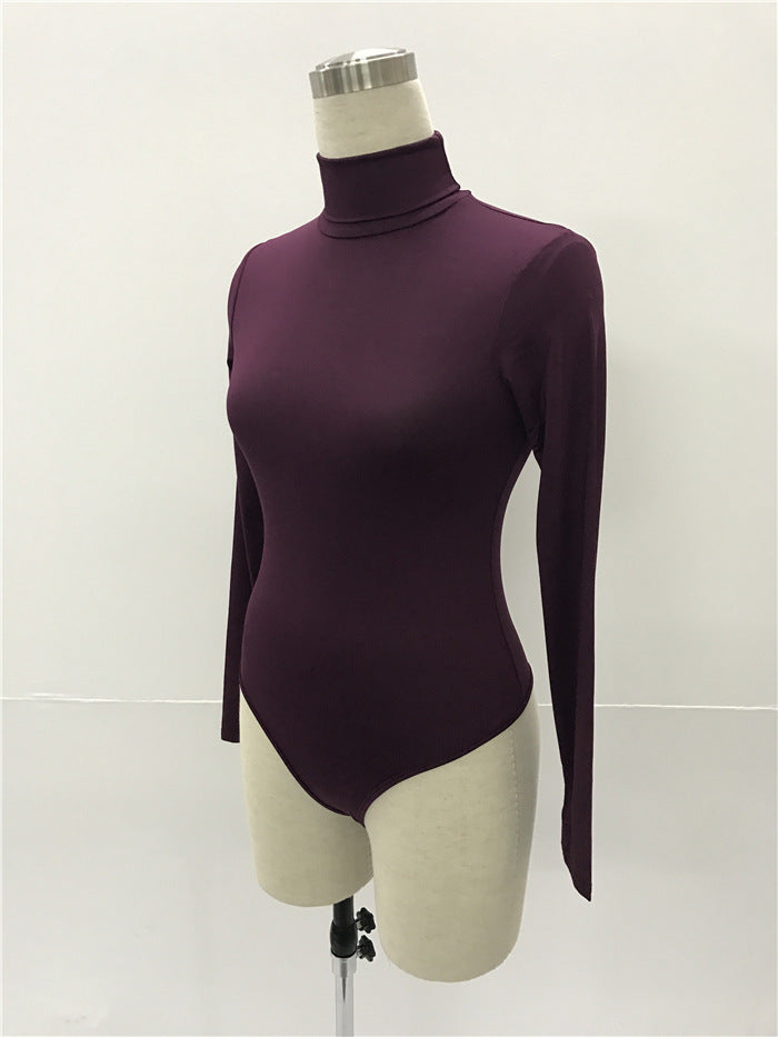 Combinaison slim à manches longues et col haut pour femme, 12 couleurs, la plus vendue, pour l'hiver 
